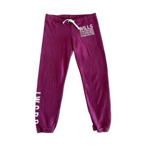 Jack Wills Great Britain Cotton‎ Logo Joggers Burgundy US 4 UK 8 Womens
